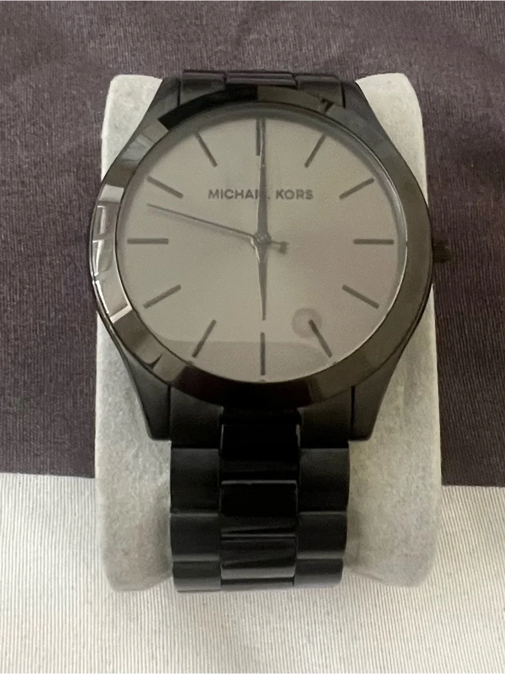 Michael Kors Men's Oversized Slim Runway Black-Tone Watch
